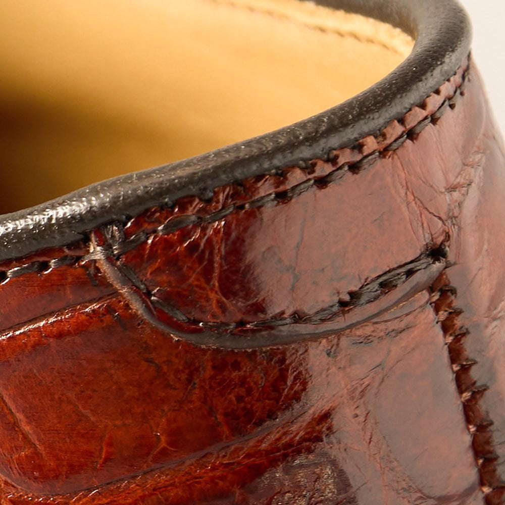 Allen Edmonds Maxwell Reserve Crocodile Plain-toe Derby Dress Shoes Chili  Croc (7717)