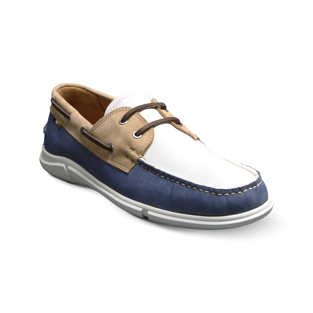 Allen Edmonds Miles Suede Boat Shoes Tan/Navy (6365)