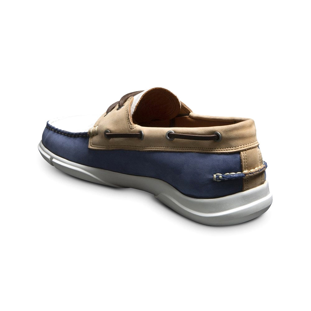 Allen Edmonds Miles Suede Boat Shoes Tan/Navy (6365)