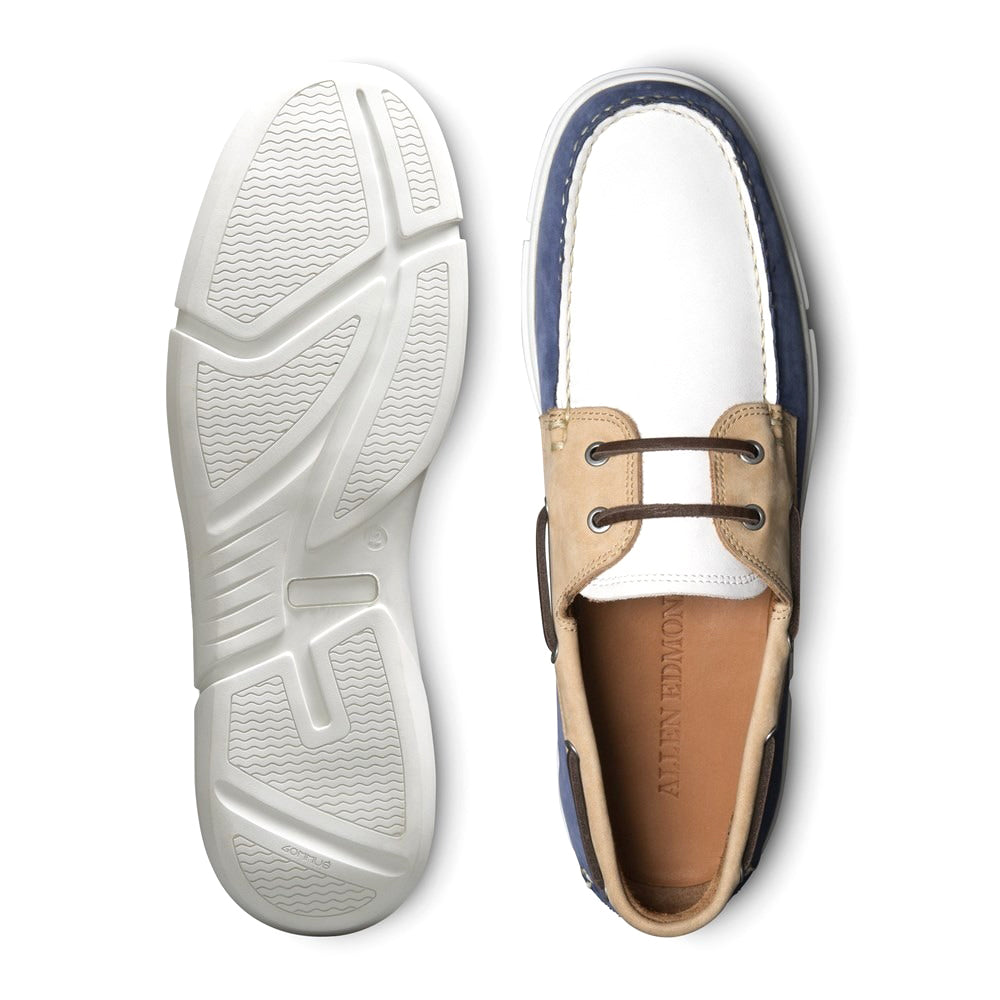 Allen Edmonds Miles Suede Boat Shoes Tan/Navy (6365)