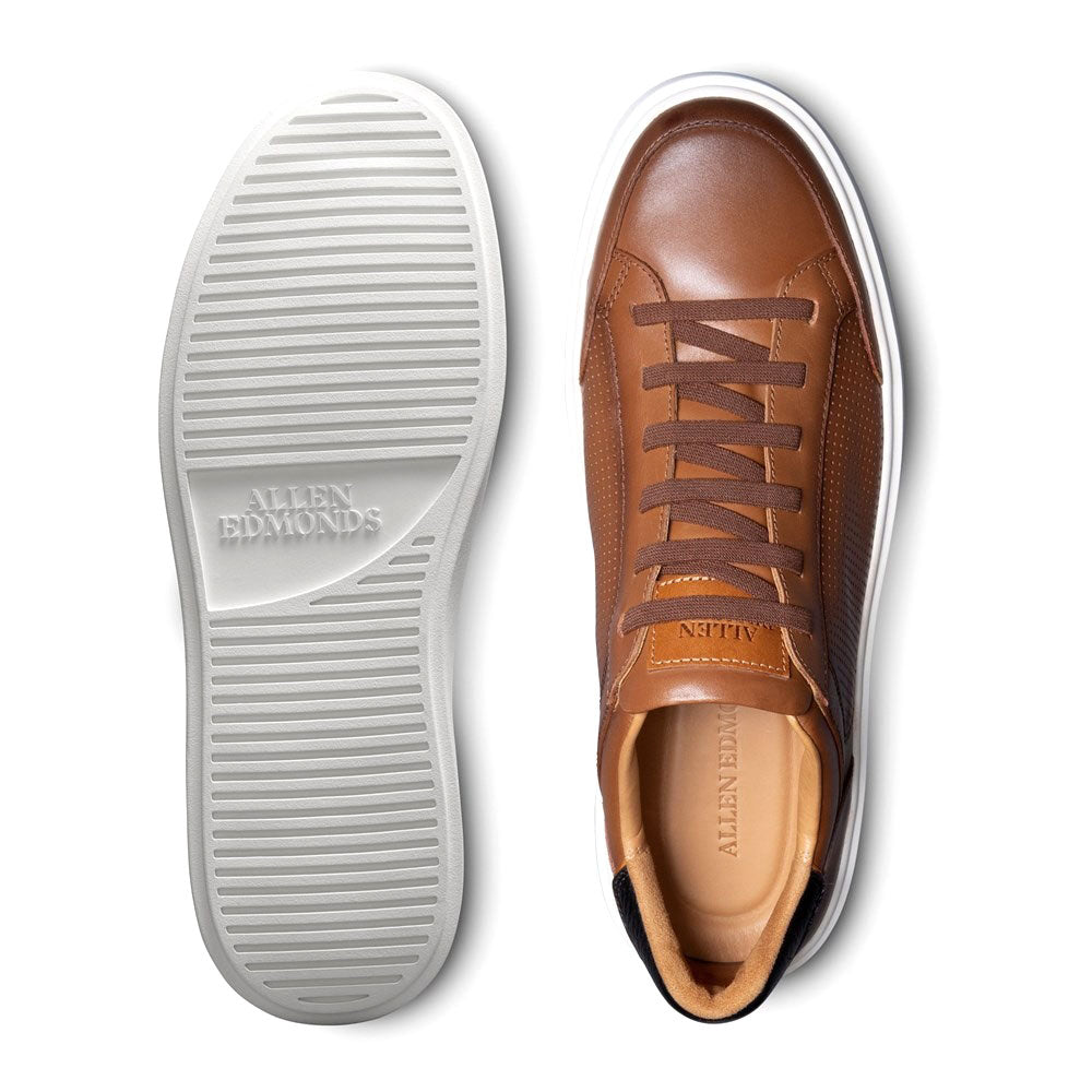 Allen Edmonds Oliver Leather Slip-on Stretch-lace Sneaker Luggage Tan (6906)