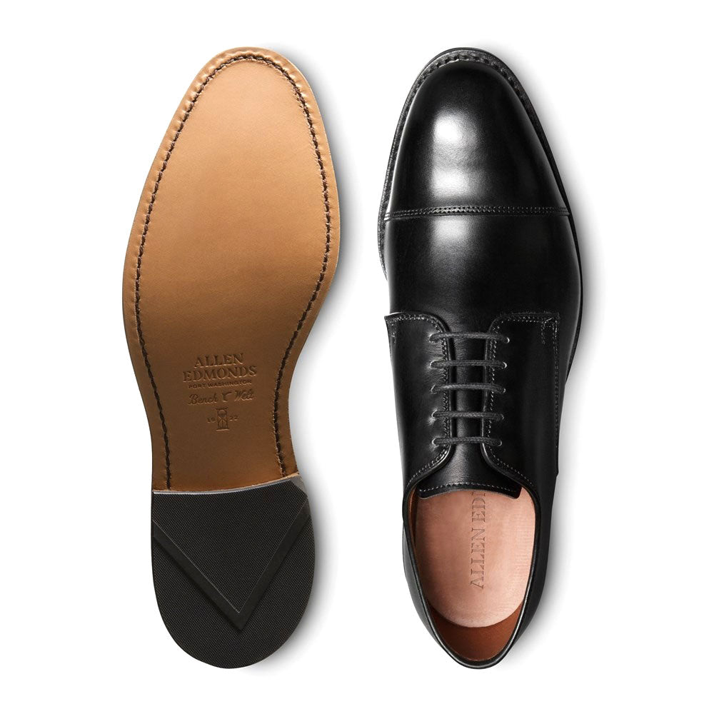 Allen Edmonds Park Avenue Leather Cap-toe Derby Dress Shoe Black (6801)