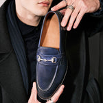 Allen Edmonds Randolph Leather Bit Loafer Navy (6710)