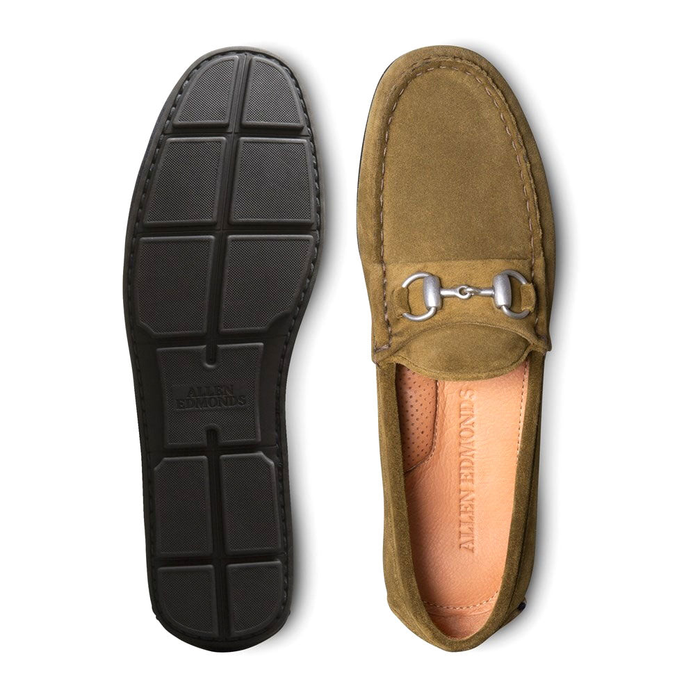 Allen Edmonds Sebastian Suede Bit Driving Loafer Caper Green (6637)