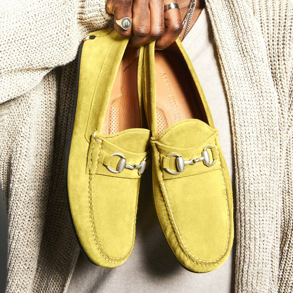 Allen Edmonds Sebastian Suede Bit Driving Loafer Citron (6452)