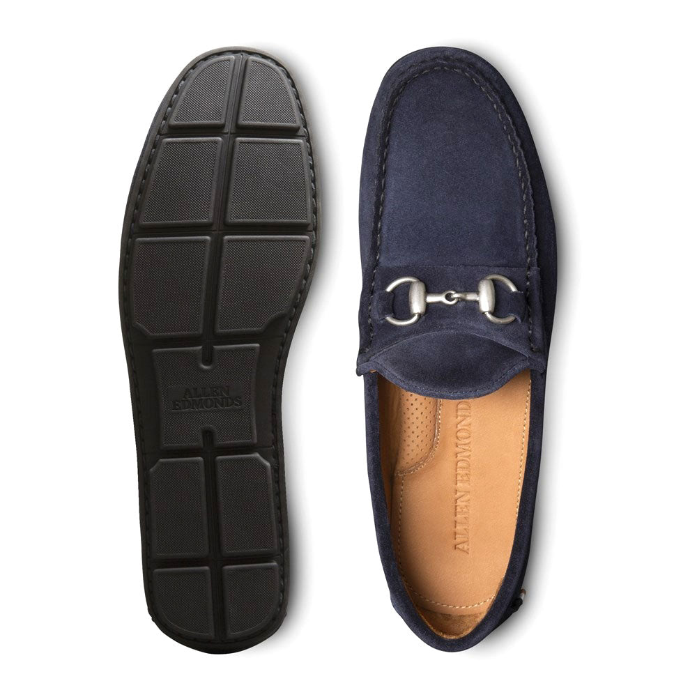 Allen Edmonds Sebastian Suede Bit Driving Loafer Navy Sea (6352)