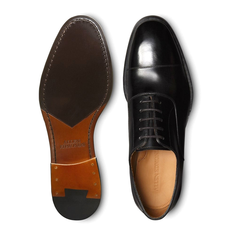 Allen Edmonds Siena Leather Cap Stitch Oxford Dress Shoe Black