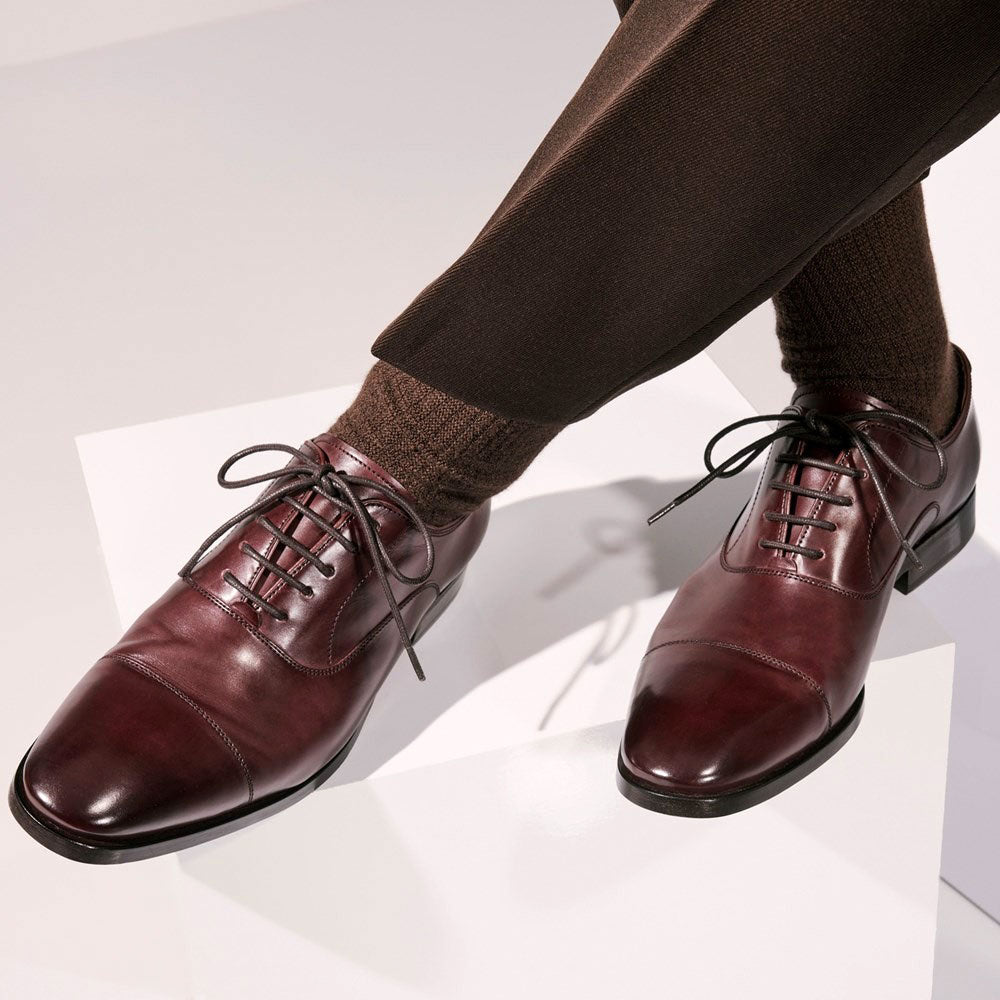 Allen Edmonds Siena Leather Cap Stitch Oxford Dress Shoe Burgundy