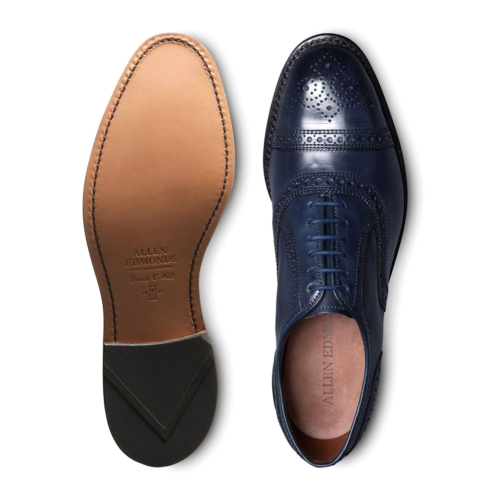 Allen Edmonds Leather Cap-toe Oxford Dress Shoe Navy (6895)