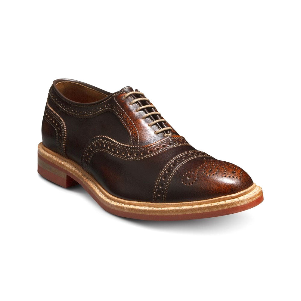 Allen Edmonds Strandmok Leather Cap-toe Oxford with Dainite Rubber Sole Brown Saddle (4027)