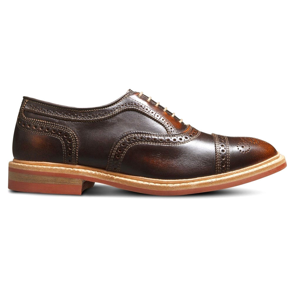 Allen Edmonds Strandmok Leather Cap-toe Oxford with Dainite Rubber Sole Brown Saddle (4027)