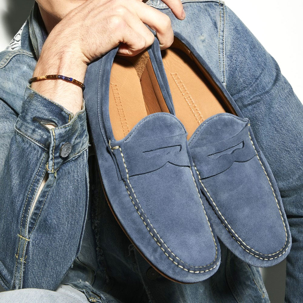 Allen Edmonds Super Sport Suede Penny Loafer Denim (6459)