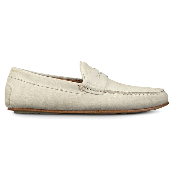 Allen Edmonds Super Sport Leather Penny Loafer Light Grey  display picture 1