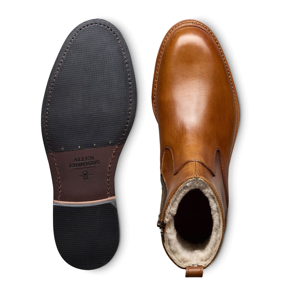 Allen Edmonds Tompkins Shearling Zip-up Boots Pecan (7830)