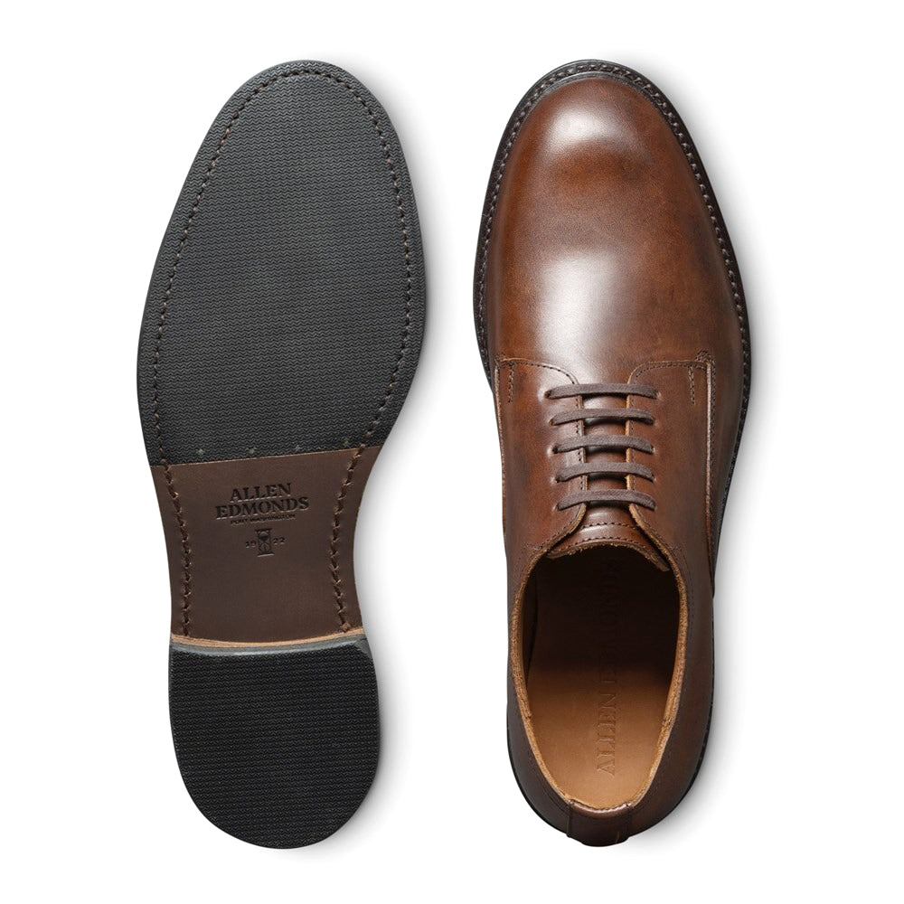 Allen Edmonds Trevor Leather Plain-toe Derby Shoes Brown (7415