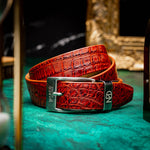Marco Di Milano Alligator Belt Antique Cognac