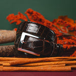 Torino Leather Genuine American Alligator Belt Brown