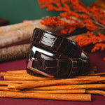 Torino Leather Genuine American Alligator Belt Brown