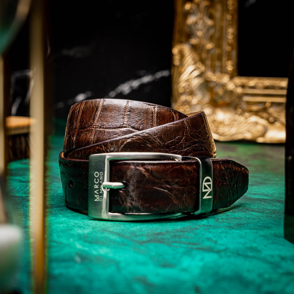 Marco Di Milano Alligator Belt Brown