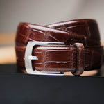 Caporicci Genuine Alligator Belt Brown