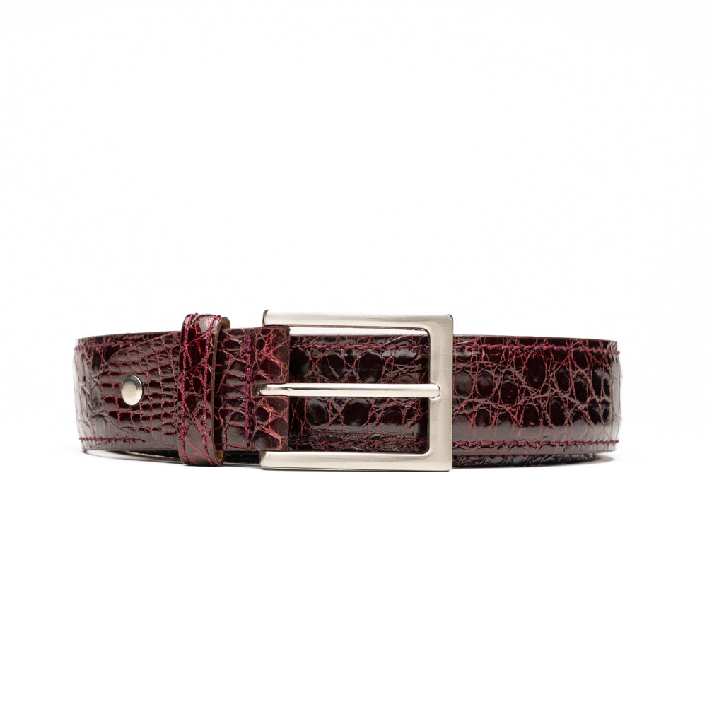 Zelli Alligator Belt Bordeaux (70-100-BDX)