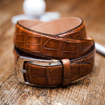 Caporicci Genuine Alligator Belt Cognac