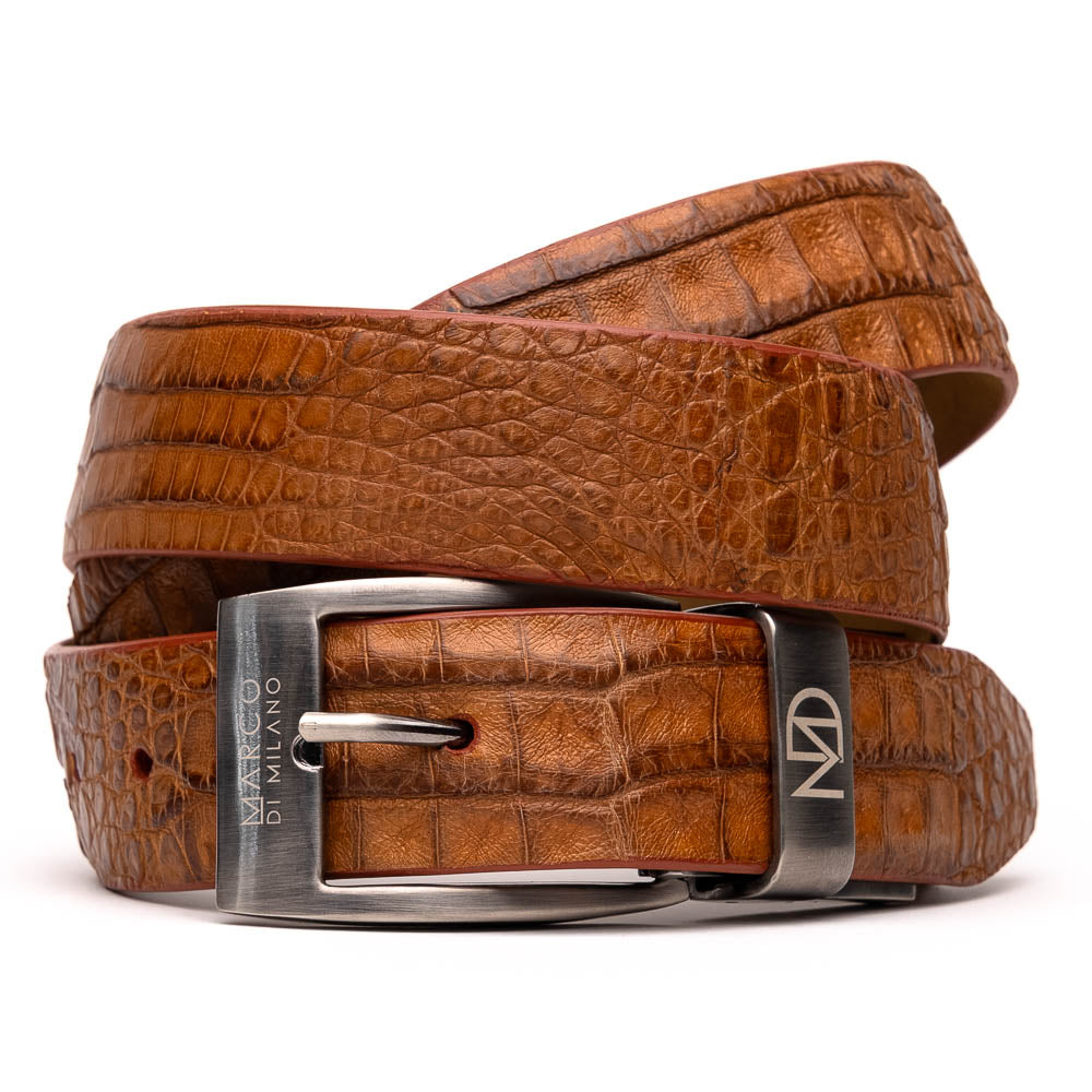 Marco Di Milano Alligator Belt Cognac