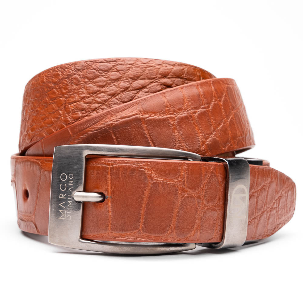 Marco Di Milano Alligator Belt Cognac