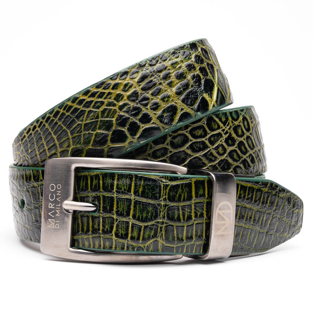 Marco Di Milano Alligator Belt Antique Green