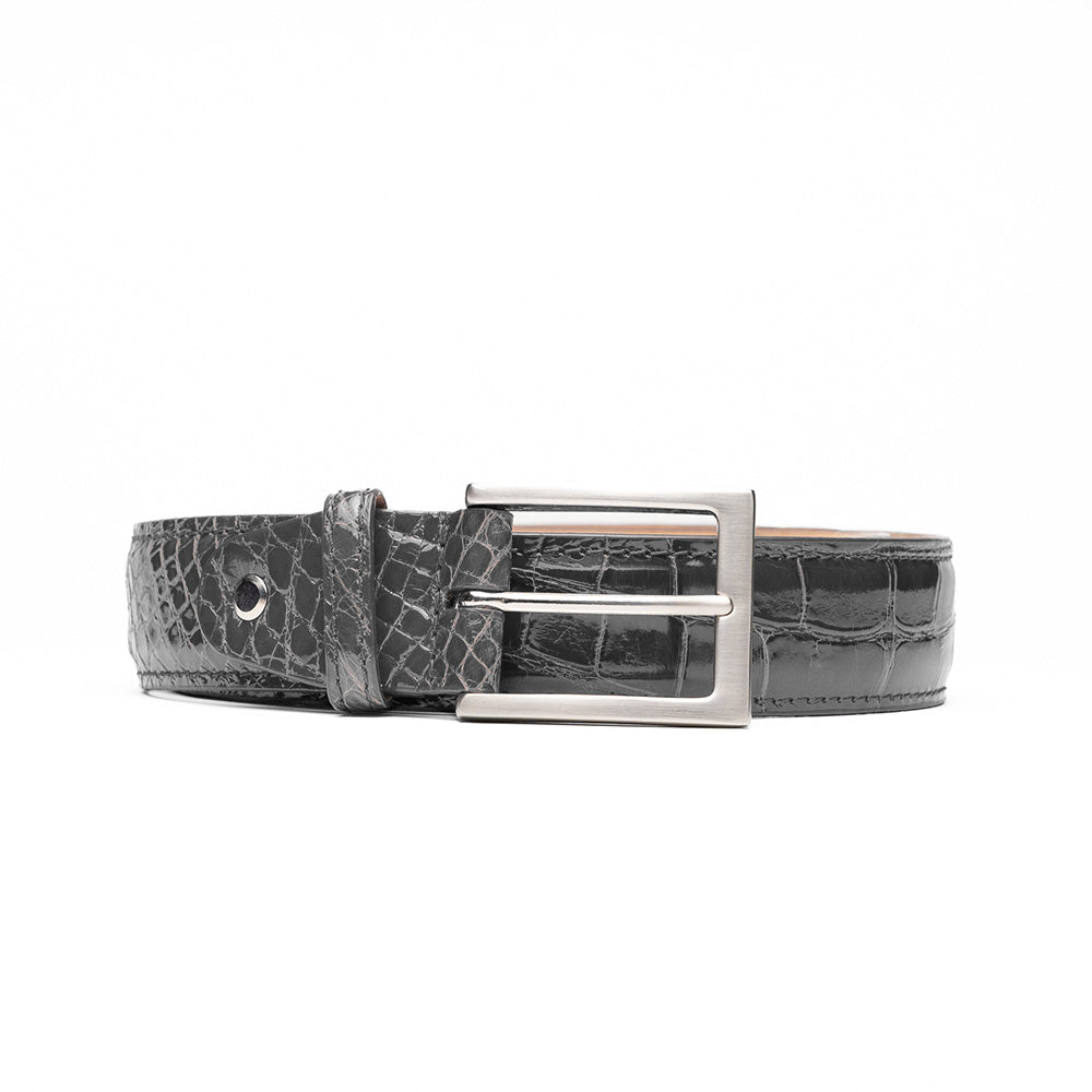 Zelli Alligator Belt Grey (70-100-GRY)