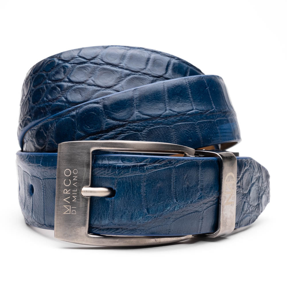 Marco Di Milano Alligator Belt Navy