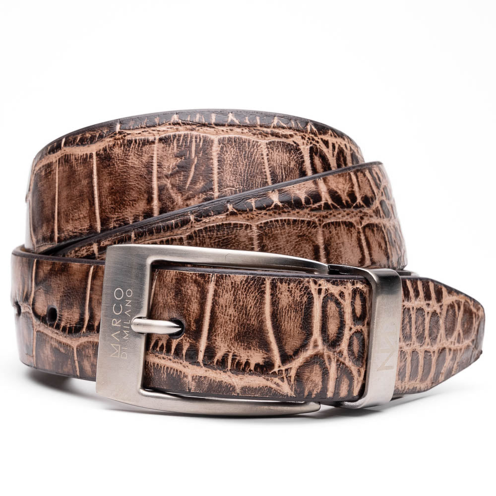 Marco Di Milano Alligator Belt Antique Orix