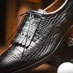 Caporicci Alligator Golf Shoes Black