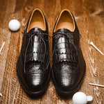 Caporicci Alligator Golf Shoes Black