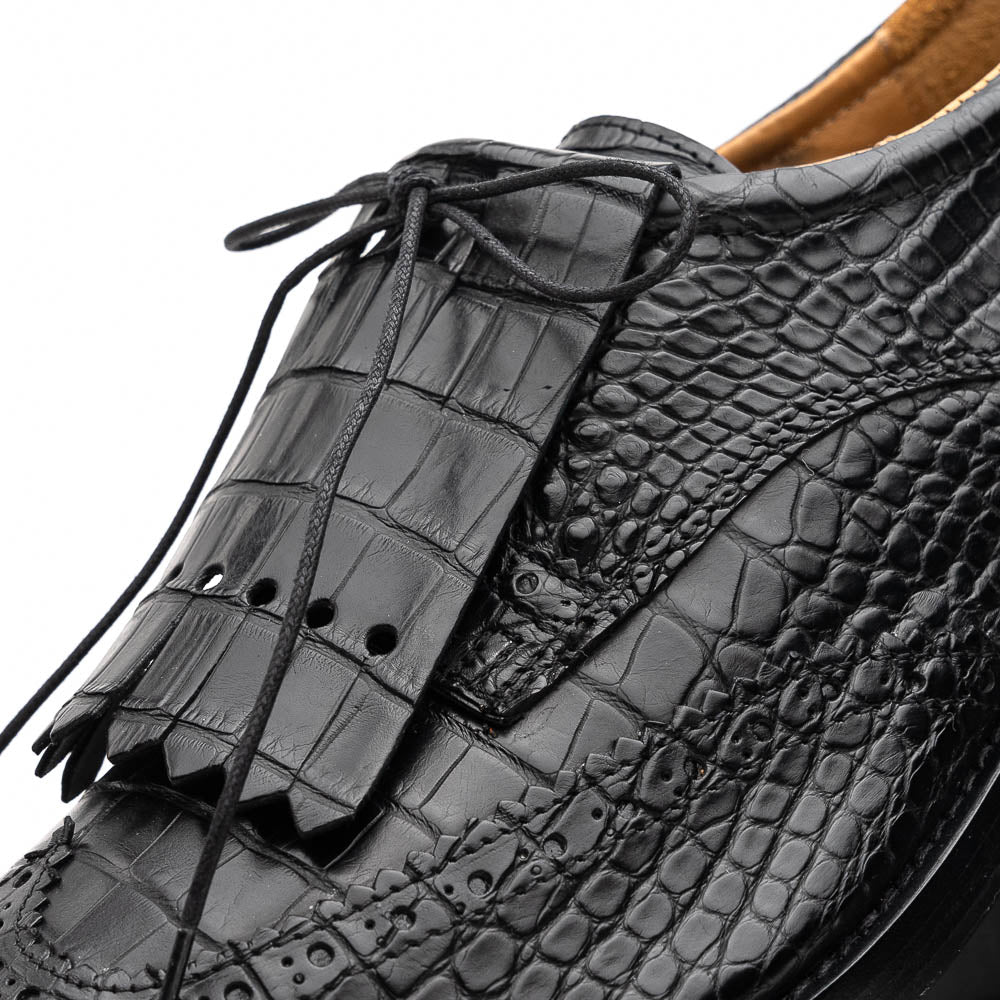Caporicci Alligator Golf Shoes Black