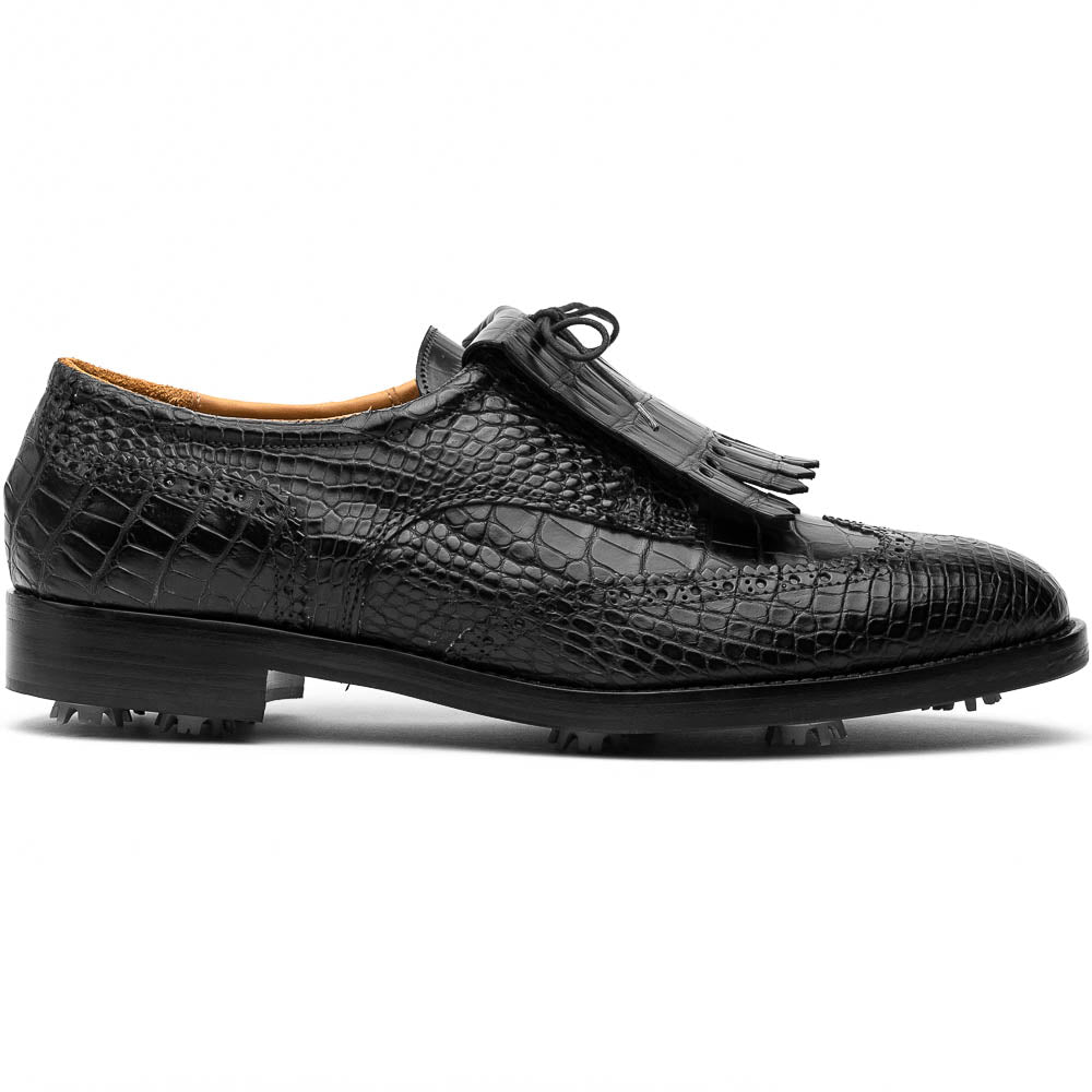 Caporicci Alligator Golf Shoes Black