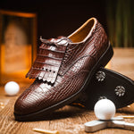 Caporicci Alligator Golf Shoes Brown