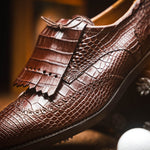 Caporicci Alligator Golf Shoes Brown