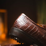 Caporicci Alligator Golf Shoes Brown