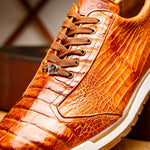 Marco Di Milano Alonzo Caiman Crocodile Sneakers Cognac