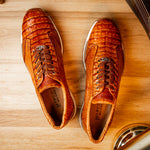 Marco Di Milano Alonzo Caiman Crocodile Sneakers Cognac