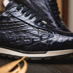 Marco Di Milano Alonzo Caiman Crocodile Sneakers Navy