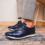 Marco Di Milano Alonzo Caiman Crocodile Sneakers Navy