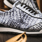Marco Di Milano Alonzo Caiman Crocodile Sneakers Newspaper