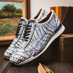 Marco Di Milano Alonzo Caiman Crocodile Sneakers Newspaper