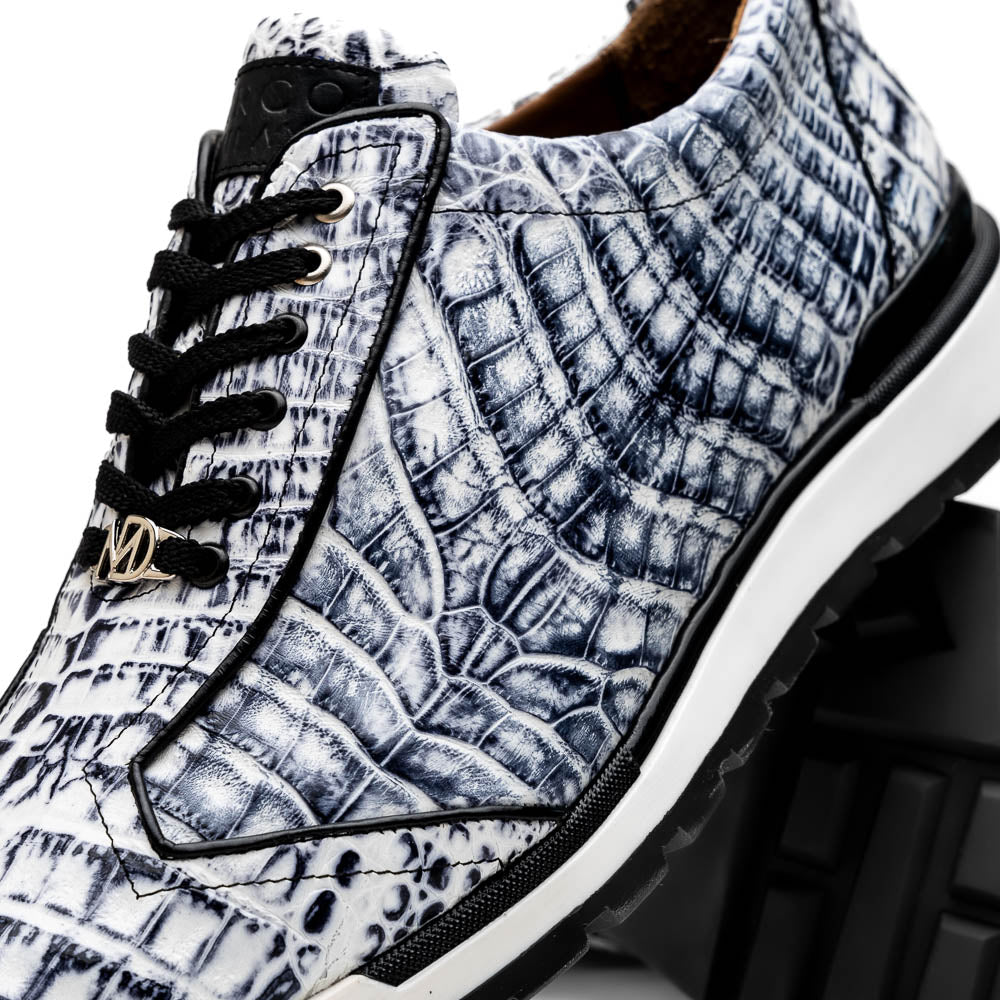 Marco Di Milano Alonzo Caiman Crocodile Sneakers Newspaper