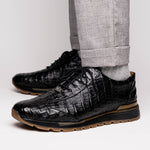 Marco Di Milano Alonzo Caiman Crocodile Sneakers Black