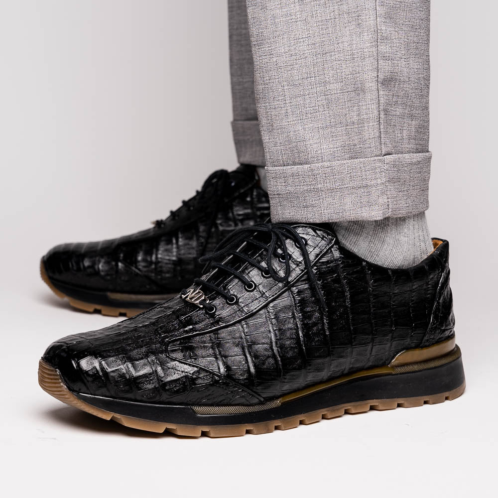 Marco Di Milano Alonzo Caiman Crocodile Sneakers Black