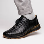 Marco Di Milano Alonzo Caiman Crocodile Sneakers Black