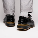 Marco Di Milano Alonzo Caiman Crocodile Sneakers Black